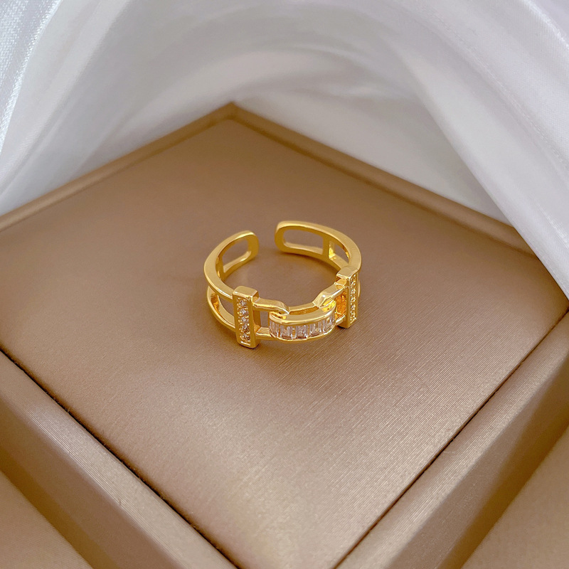 【 True Gold 】 Light luxury niche zircon ring with adjustable opening, simple jewelry, Japanese-style ring couple rings Application Scenario