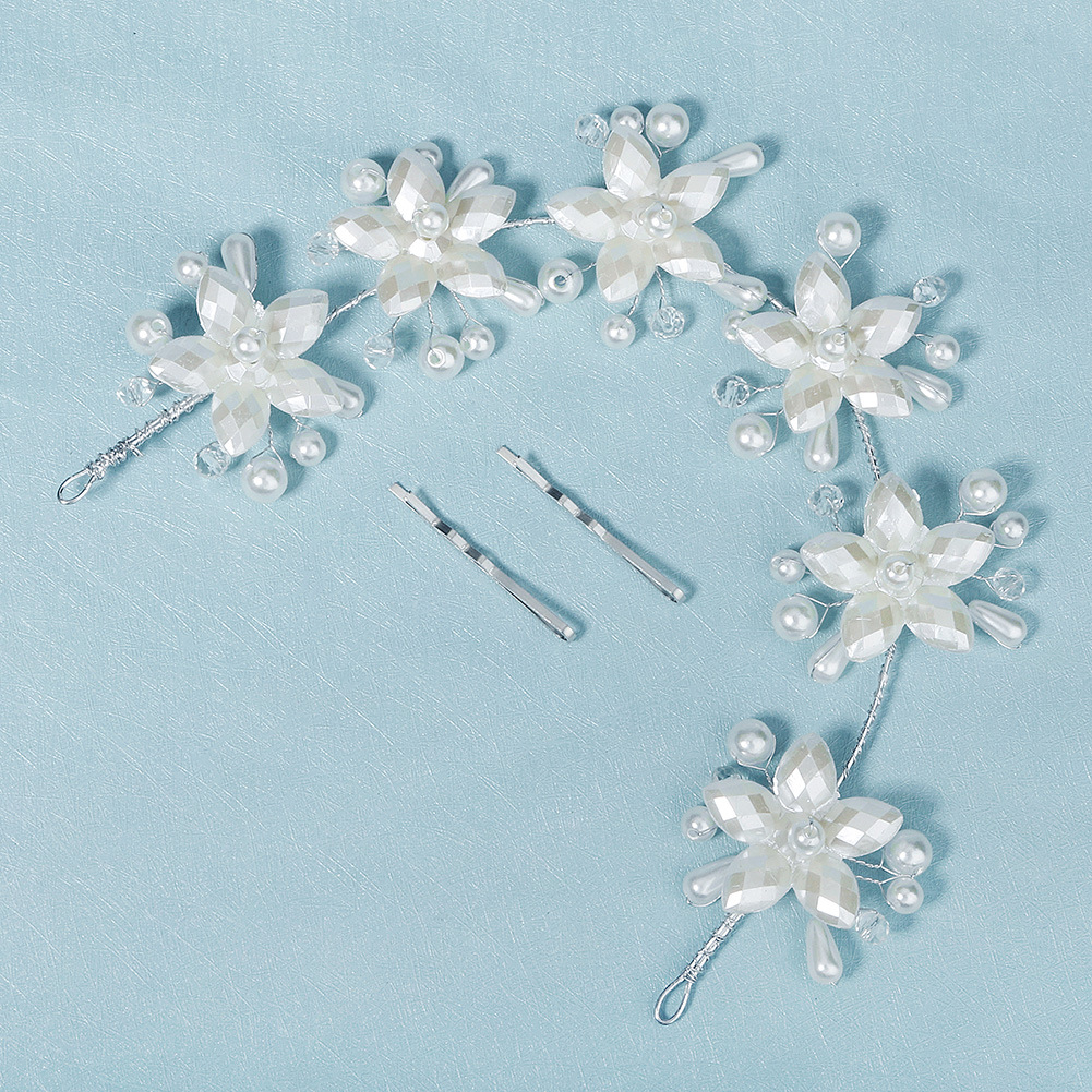 Bride accessories, bridesmaid hair bands, handcrafted pearl headbands, children's photography photo hair accessories, acrylic flower hair bands full figure