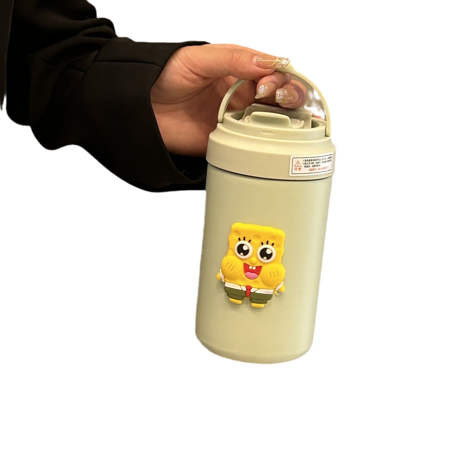 New Korean cartoon large-capacity insulated cup, student portable straw cup ins304 stainless steel insulated cup in stock Item Picture