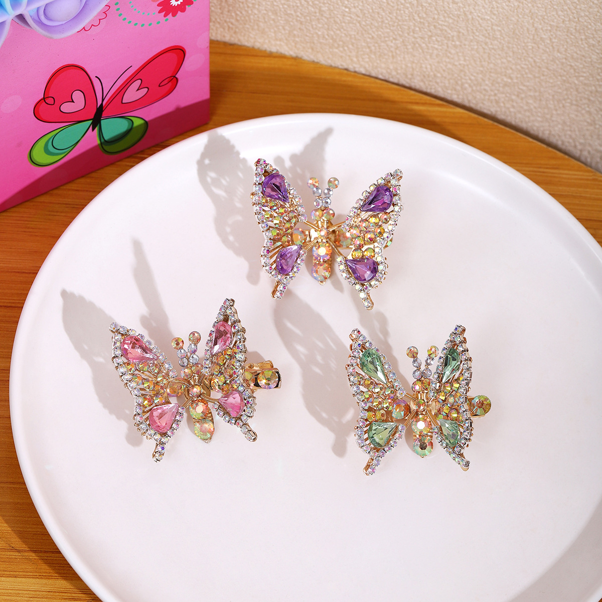 Children's bow, cute and moving butterfly hair clips, headwear clips, sweet bangs clips, little girl's broken hair clips details Picture