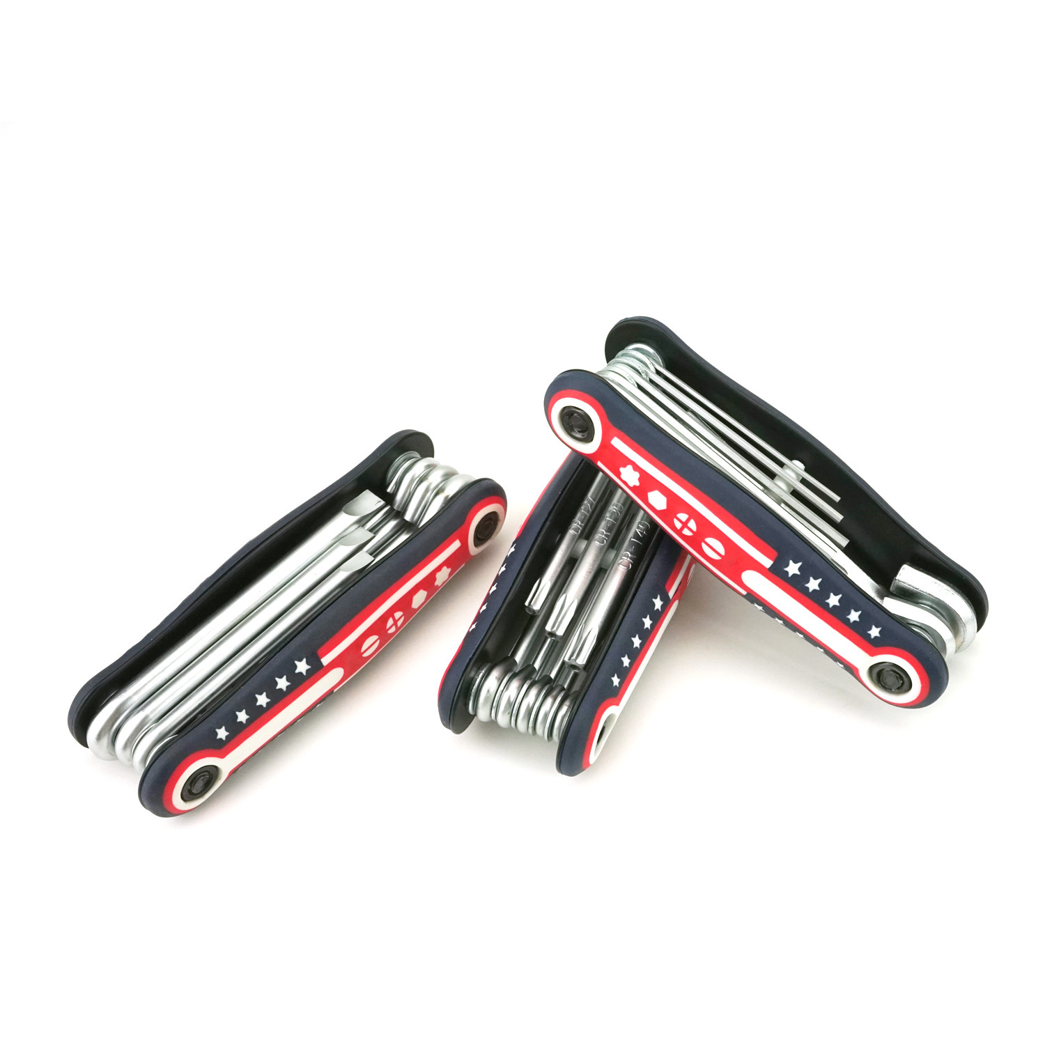 9-piece set of folding hex socket multi-functional cross hex socket wrench set combined with plum blossom screwdriver Item Picture