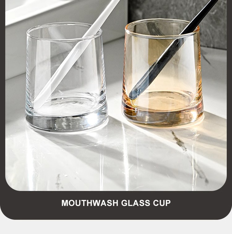 Hotel-specific mouthwash cups, high-end toothbrush cups, homestay and hotel room washbasin cups, household toothbrush cups, glass cups Specification drawing
