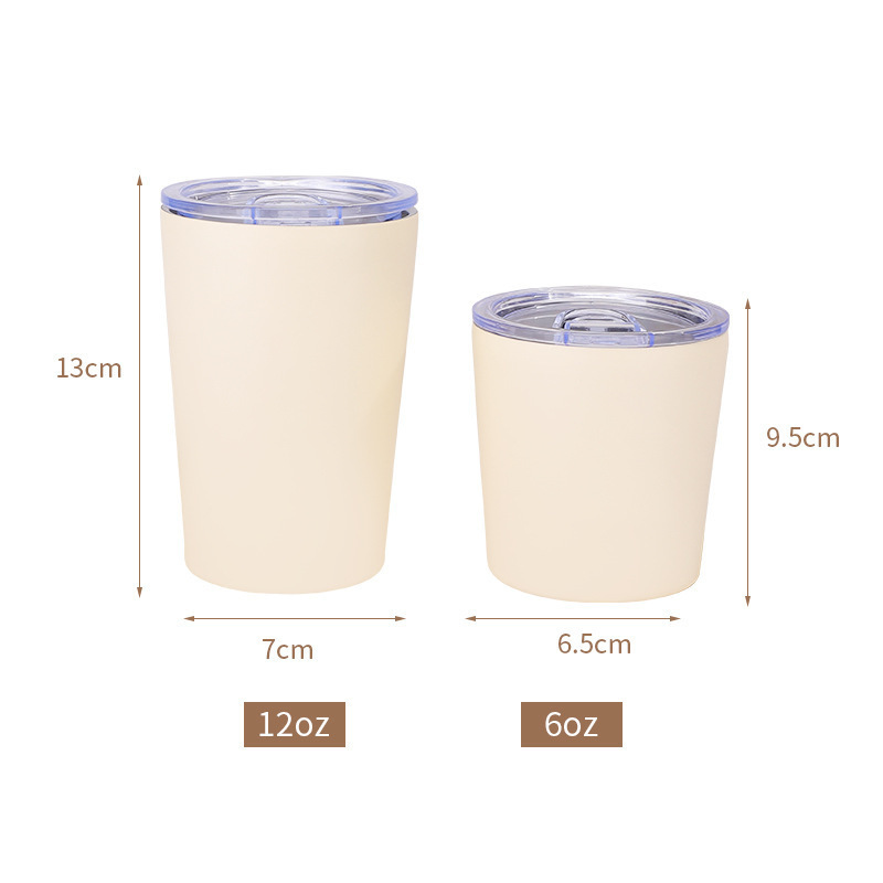Cross-border stainless steel 8oz car cup, 12oz milk cup, mini coffee cup, outdoor car UV printed insulated cup Specification drawing