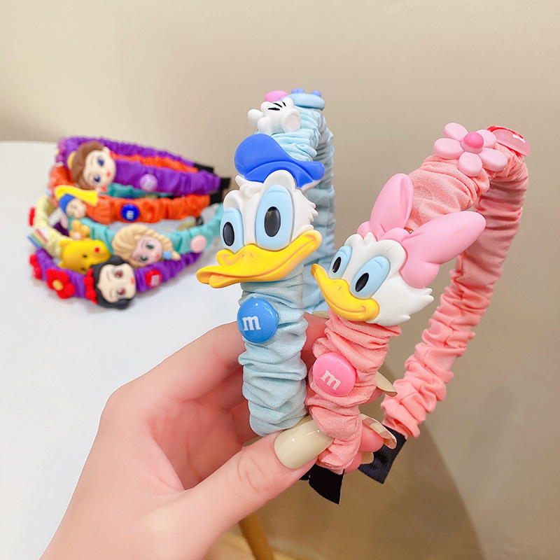 Super cute cartoon fabric pleated hair band, hair clip, baby's adorable paradise series hair band, children's outdoor hair pressing headband Specification drawing