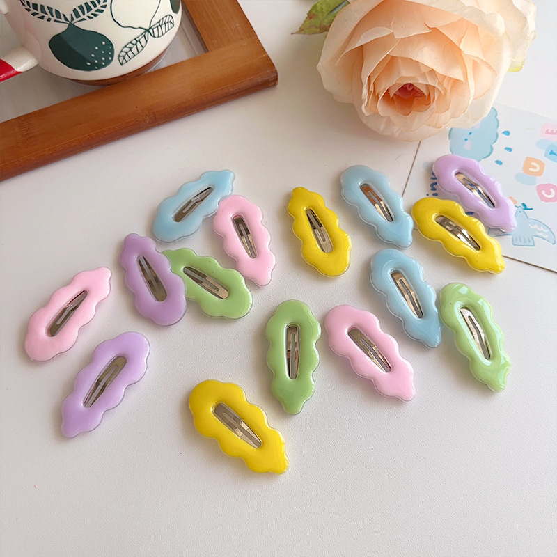 New Korean version wavy bb clips, colorful jelly cloud hair clips, candy-colored bangs clips, side hair clips and hair accessories full figure