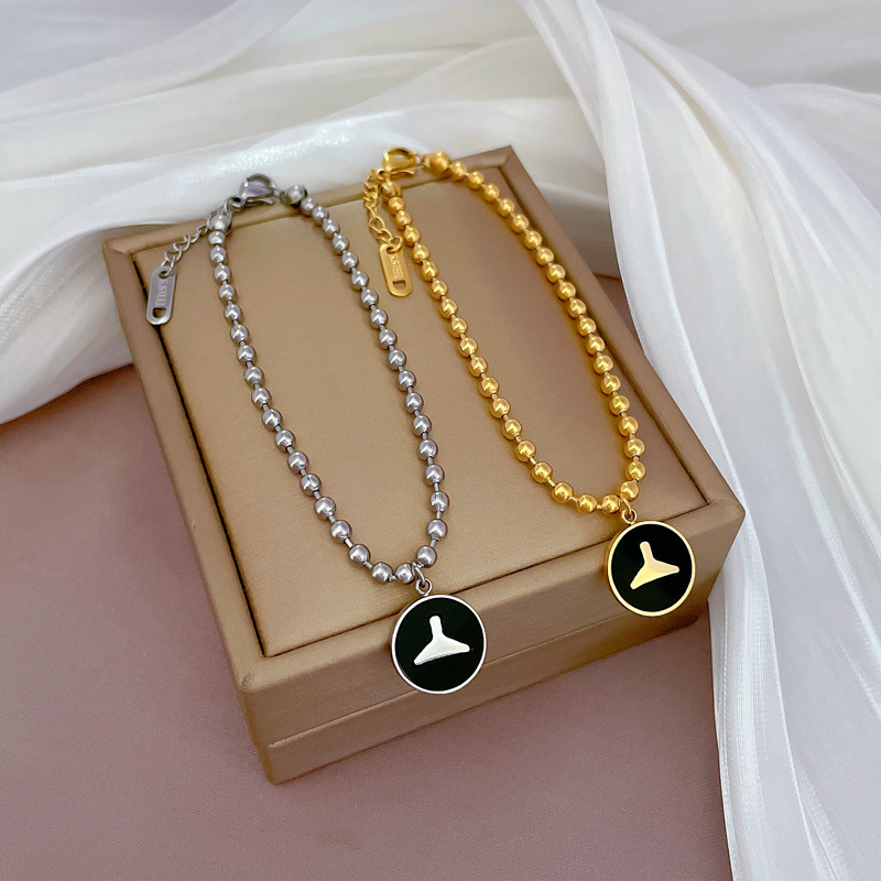 【 All-titanium Steel 】 Dongdaemun's unique round plate mermaid tail mother-of-pearl bracelet, a retro best friend of a female Internet celebrity Specification drawing