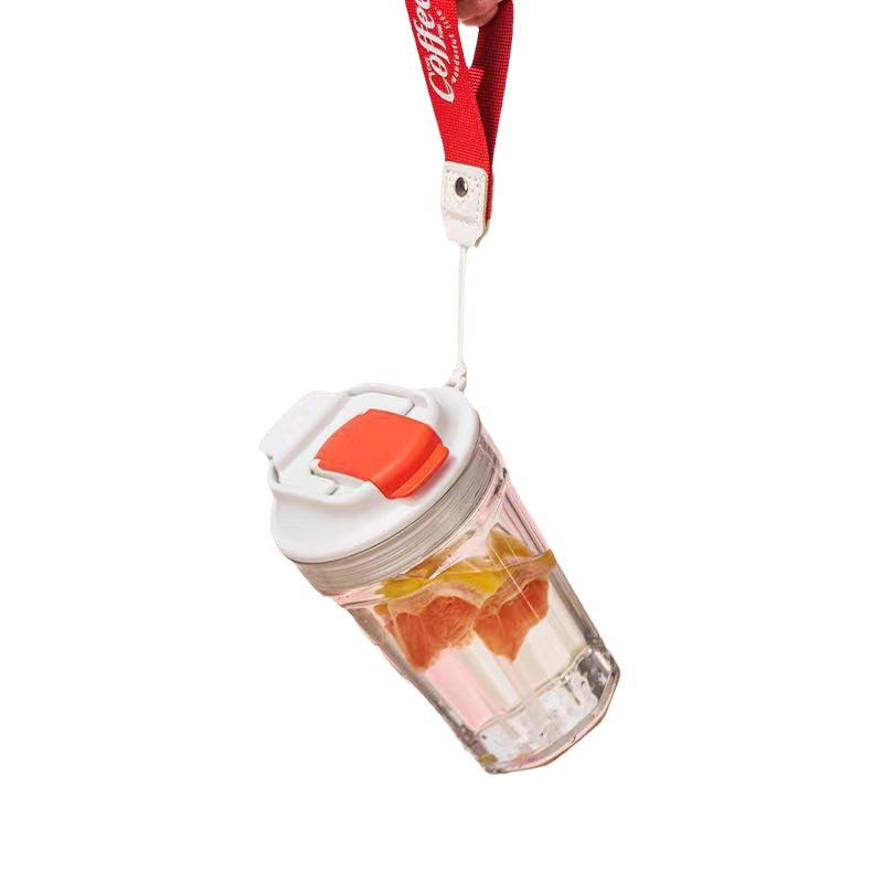 Rope cup, portable coffee cup, girls' portable travel cup, internet-famous high appearance level cup, cute pearl bracelet cup Item Picture