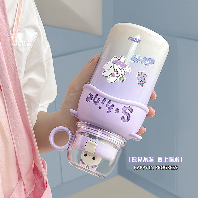 Insulated cup, women's water cup, 304 stainless steel, high appearance level, household large-capacity water cup for children and students, straw, anti-drop cup details Picture