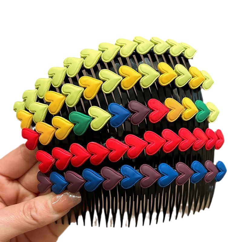 Children's heart-shaped colorful hair clips, adult hair combs, a magic tool for organizing broken hair at the back of the head, hair clips, and forehead bangs clips Item Picture
