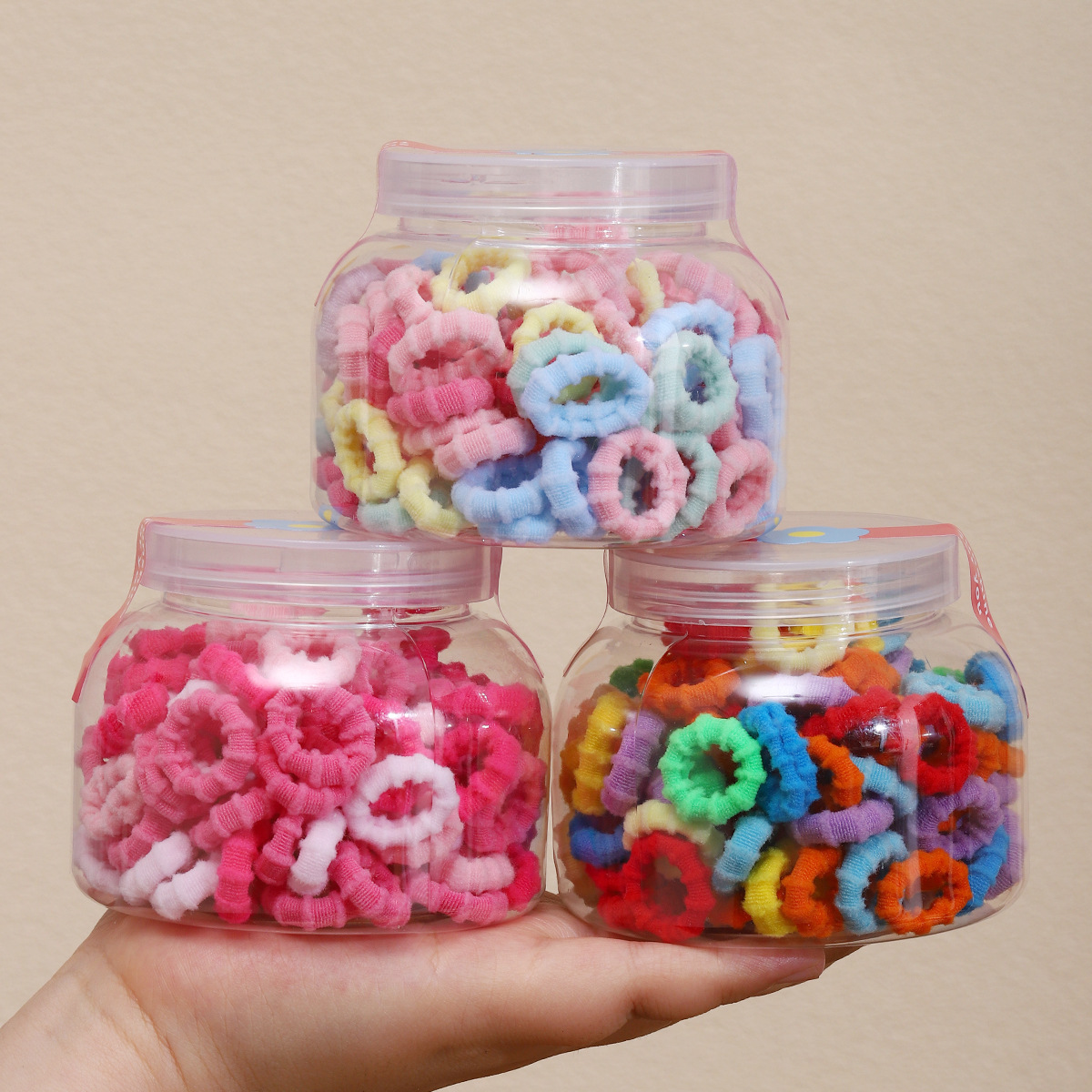 Little girl's hair non-damaging towel ring, anti-slip children's threaded high-elasticity rubber band, girls' hair tie rubber band, hair tie full figure