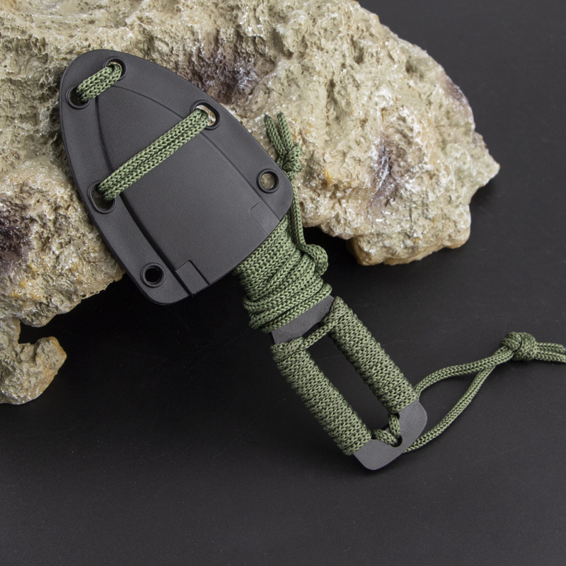 Factory direct sales of outdoor knives, portable small knives, K-sheathed straight small knives, toothed portable defense EDC multi-functional small knives details Picture