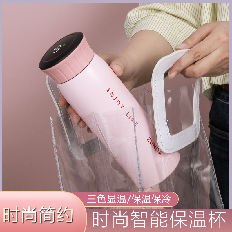 New 316 stainless steel insulated cup, smart temperature display, men's and women's tea-water separation cup, office and business gift cup details Picture