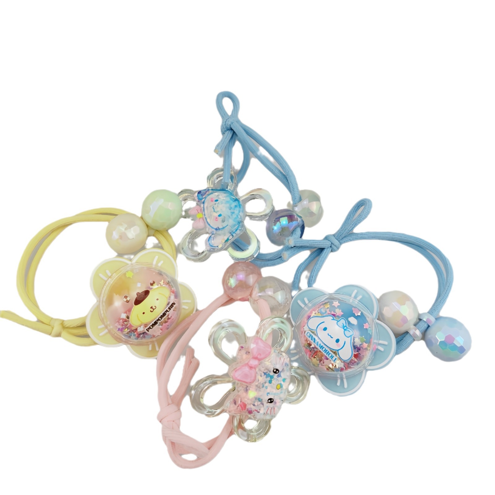 The 2024 new Sanrio sweet hair band, high ponytail leather band, girls' hair band, Kuromi Hair, a popular children's hair band Item Picture