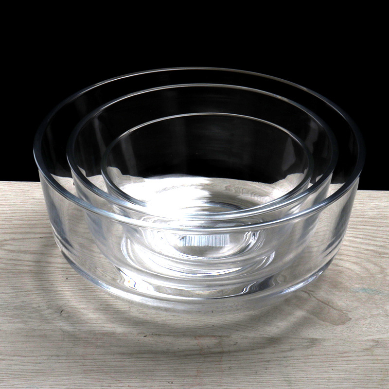 Thickened transparent glass bowl, ocean's same style fruit salad bowl, small and large soup bowl, dessert bowl, washbasin Specification drawing