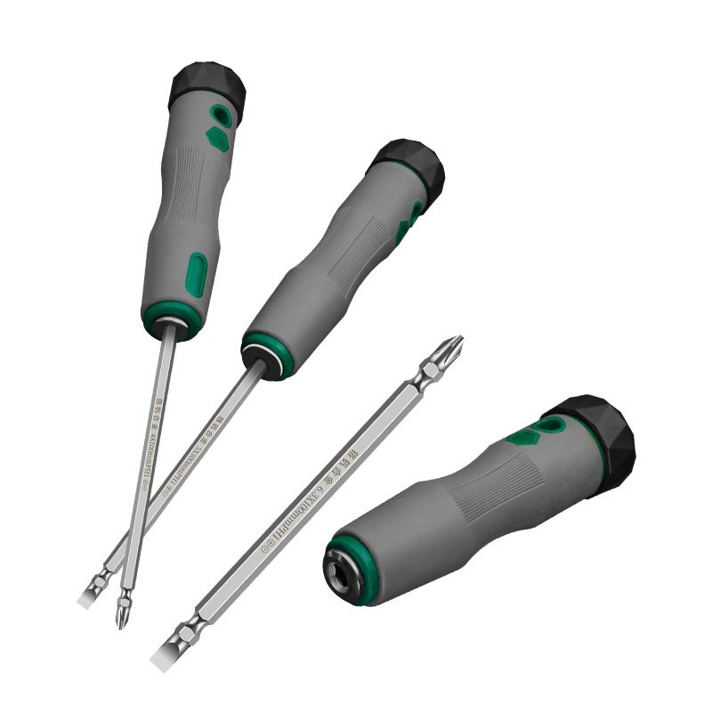 Manufacturer's stock of cross-head and flat-head dual-purpose screwdrivers, household screwdrivers, anti-slip screwdrivers, rotatable and insulated Item Picture