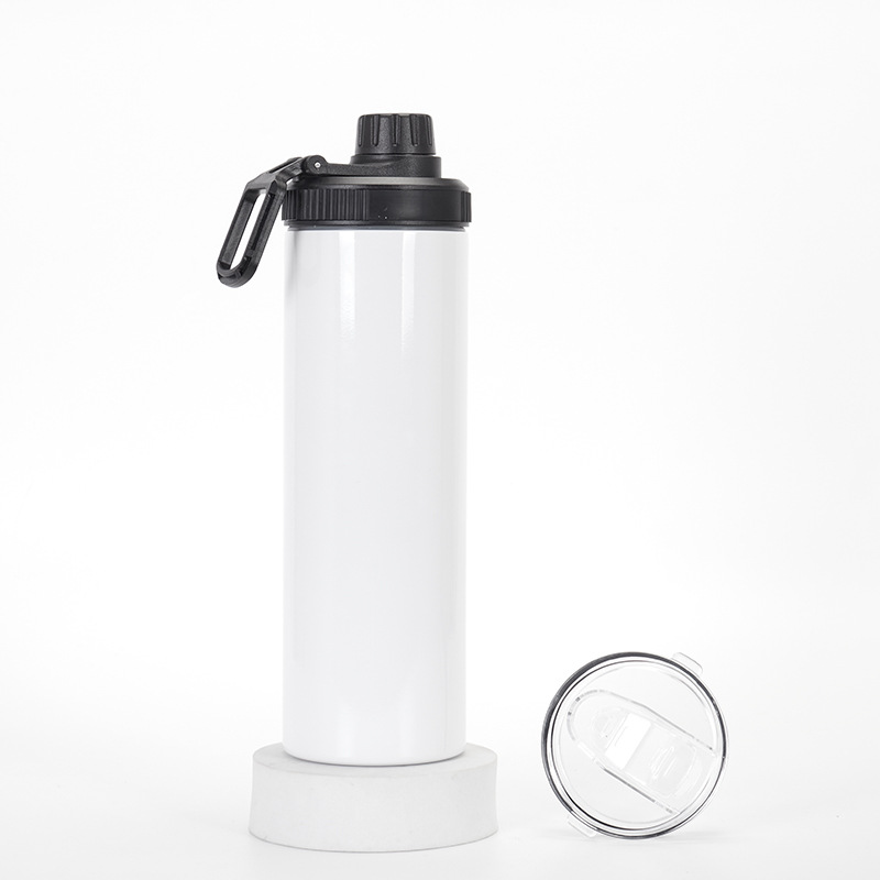 Wholesale of cross-border stainless steel insulated cups, double-layer double-lid straw cups, straight 20oz thermal sublimation insulated ice cups Item Picture