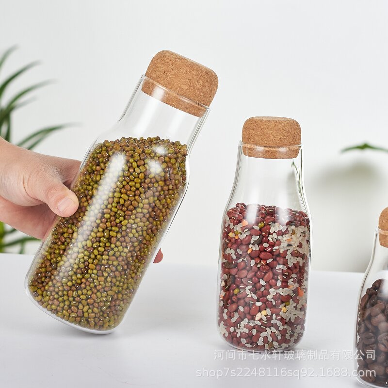 Household storage cans, sealed jars, high borosilicate heat-resistant glass jars for grains and cereals with LIDS for storage Application Scenario