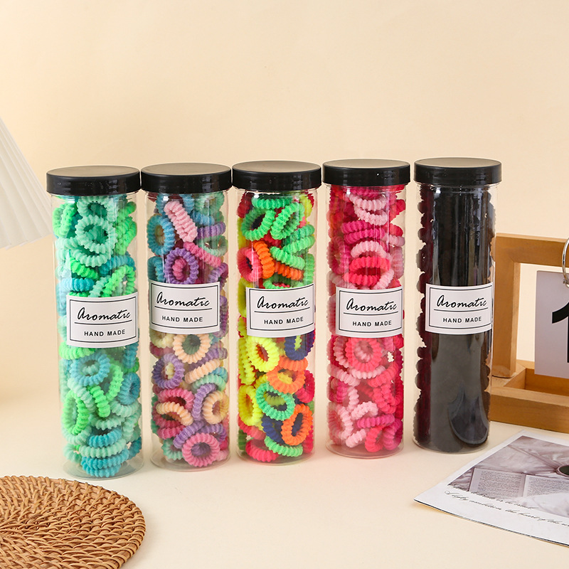 Bucket children's rubber bands, girls' braids, towel loops, girls' candy-colored thumb hair loops, no damage to hair, high-cut strings details Picture