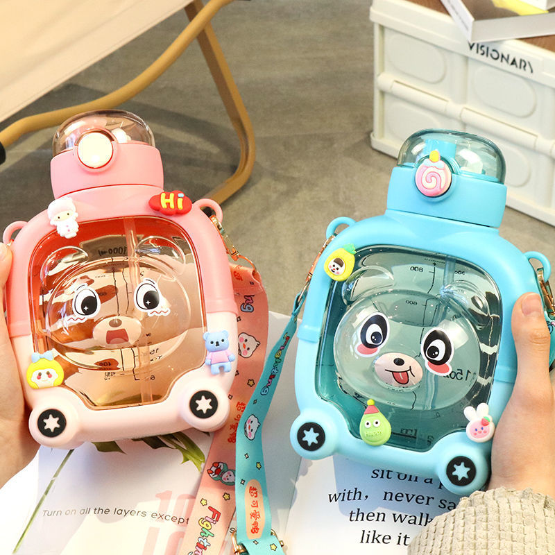 New summer large-belted cups wholesale, high appearance level, cute 2023 Internet celebrity large-capacity children's and student water cups, straw cups Specification drawing