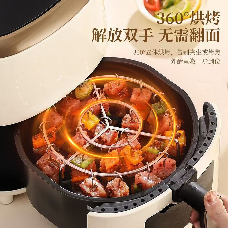 Stainless steel air fryer grill rack, food-grade hanging grill rack for household ovens, vertical barbecue rack, skewer rack, and skewer sticks details Picture