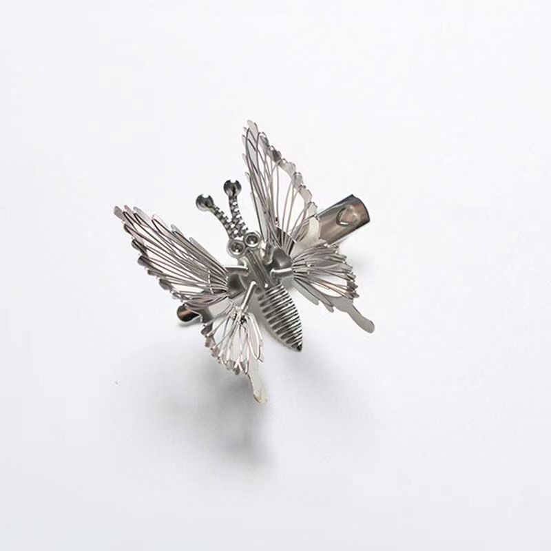 Super ethereal and dynamic simulation butterfly hair clip, tassel, popular edge clip, simple hair, C-card, nostalgic bangs clip, Korean hair Item Picture