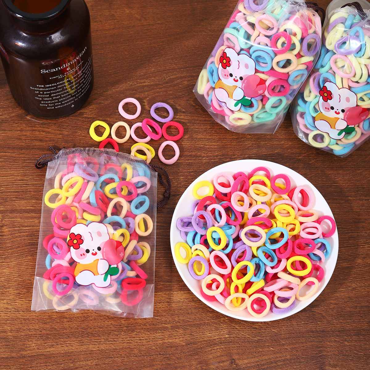 Cute, high appearance level, no hair damage, hair tie, children's hair band, wool, rubber band, baby hair tie, towel band, hair accessory details Picture