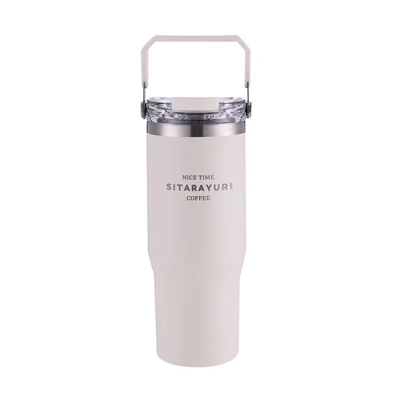 The SITARAYURI double-drinking portable large-capacity stainless steel insulated cup keeps you warm and cold Item Picture