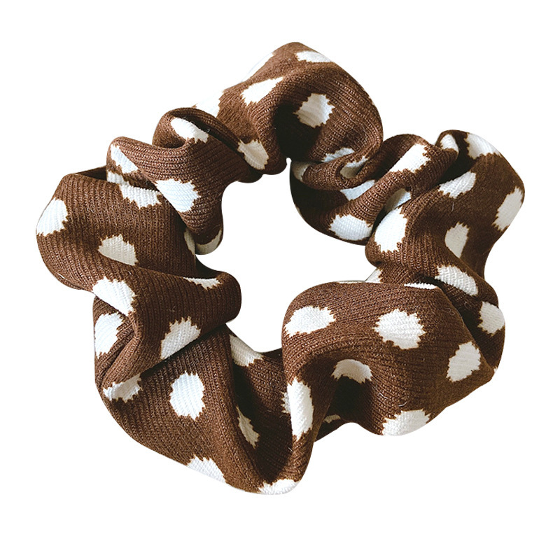 Korean leopard-print large intestine hair band, elegant and simple headband, popular rubber band for women, versatile and retro braid hair accessory Item Picture