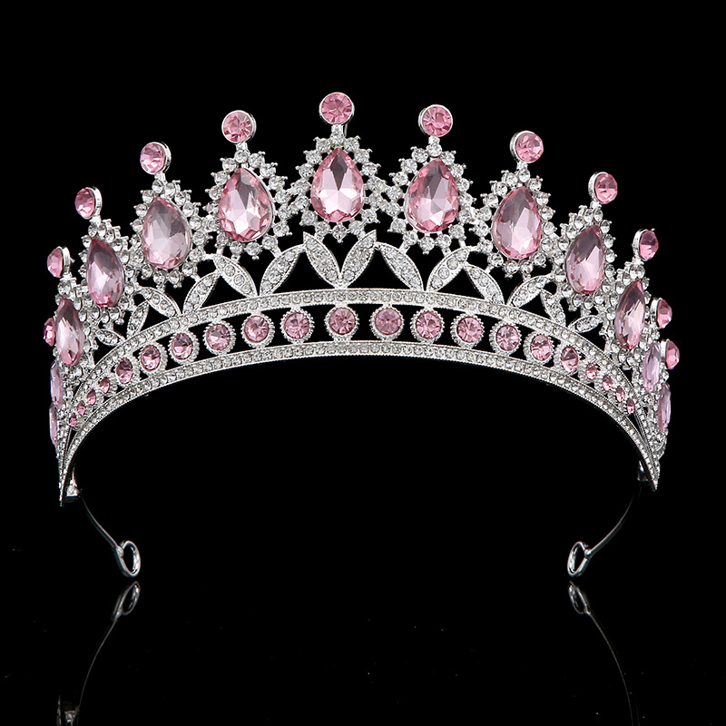 European-style bride crown accessories, cross-border luxury crown hair accessories, birthday, coming-of-age, party water diamond crowns details Picture
