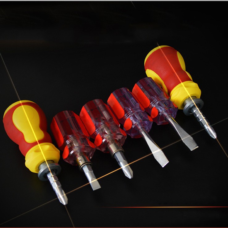 Wholesale radish head screwdrivers, magnetic dual-purpose telescopic screwdrivers, cross-head flat-mouth short screwdrivers Specification drawing