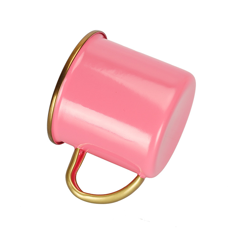 The factory produces pink enamel cups, thickened enamel cups, enamel cups, printed logos, and retro ceramic cups Specification drawing