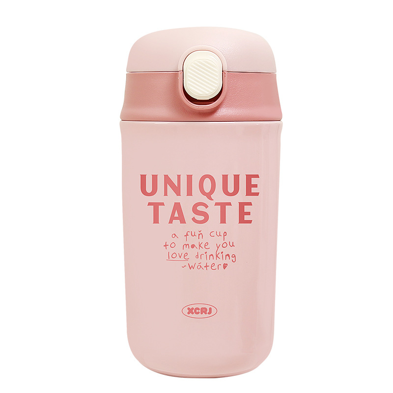 Thermos cup, student water cup, high appearance level for girls, household coffee cup, portable straw, 304 stainless steel cup for girls Item Picture