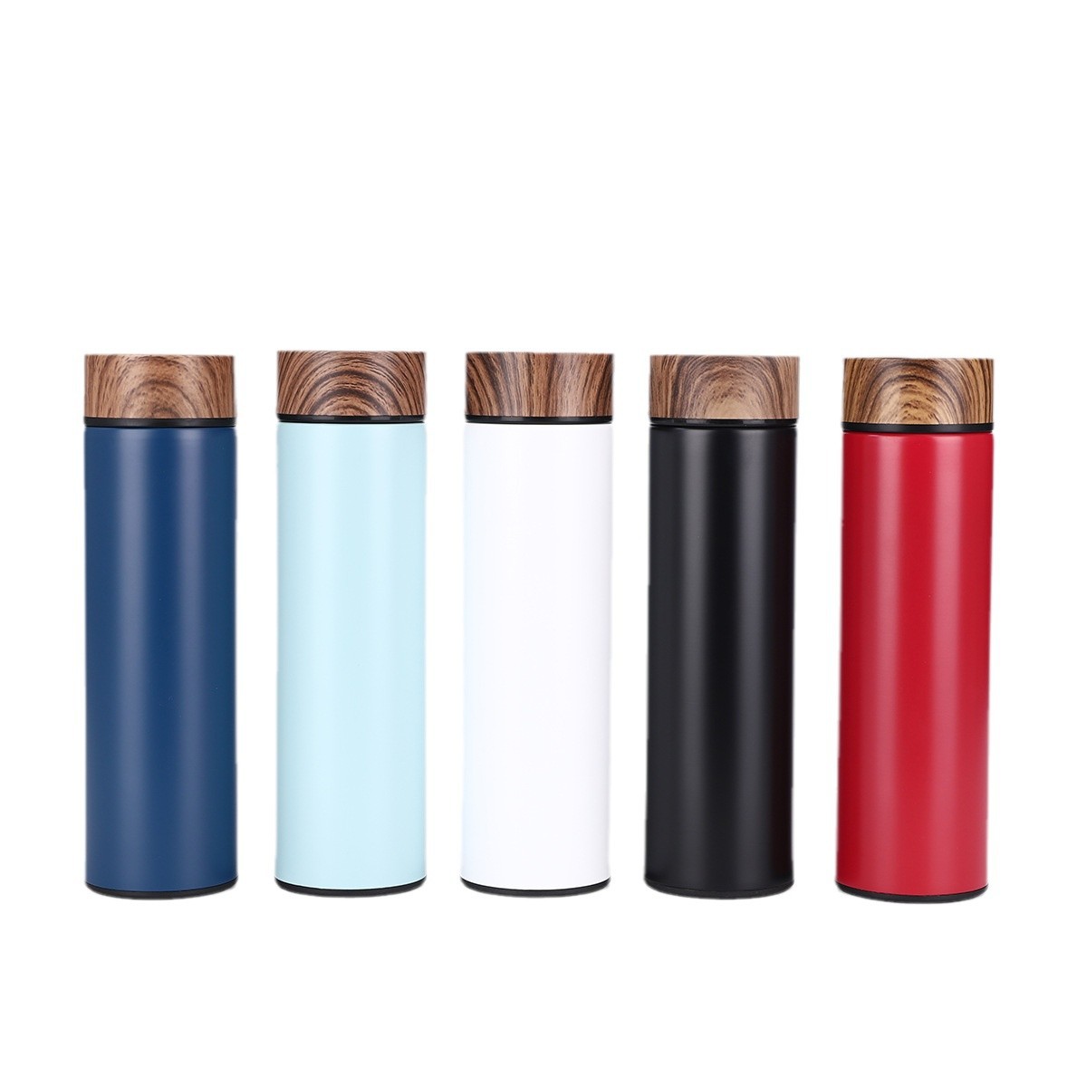 304 stainless steel wood grain lid insulated cup, double-layer vacuum creative straight cup, high-end business gift cup for car Item Picture