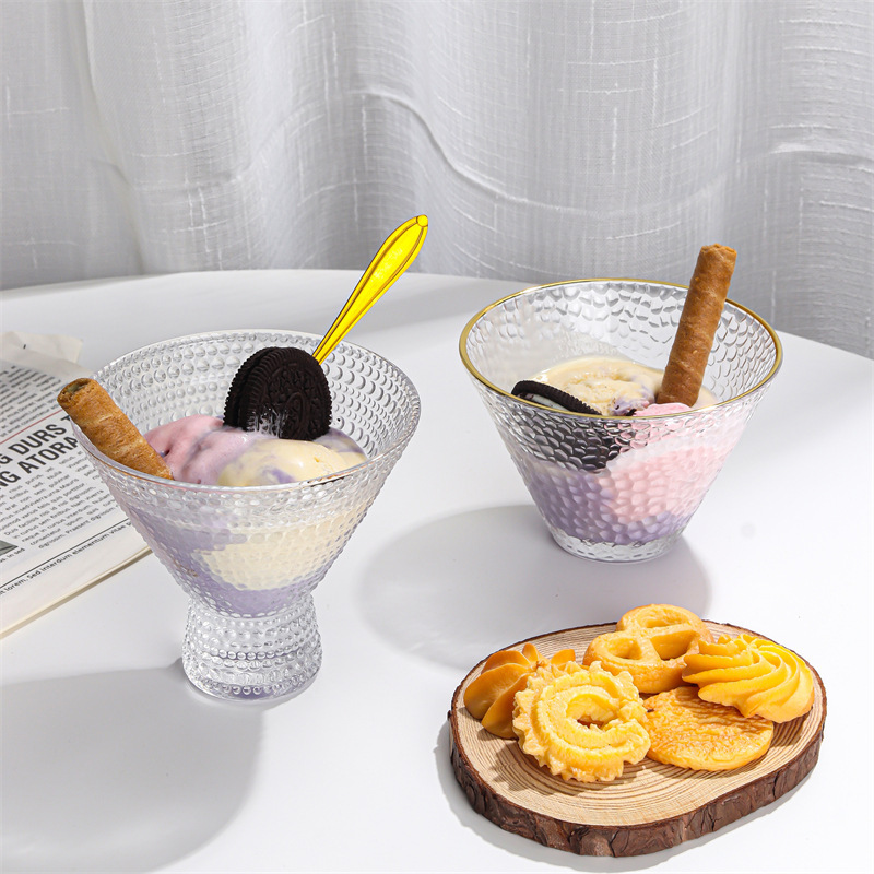 Japanese modern ice cream bowl, coffee pudding, yogurt glass, ins ice cream dessert cup, breakfast bowl, Martini cup full figure