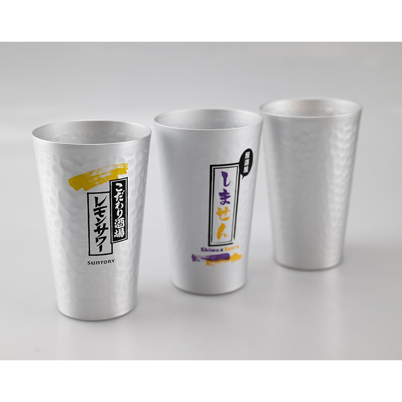 Metal craft aluminum cups, outdoor camping cola cups, drinking cups, personalized hammer-patterned cold drink cups, creative Japanese-style aluminum cups Application Scenario
