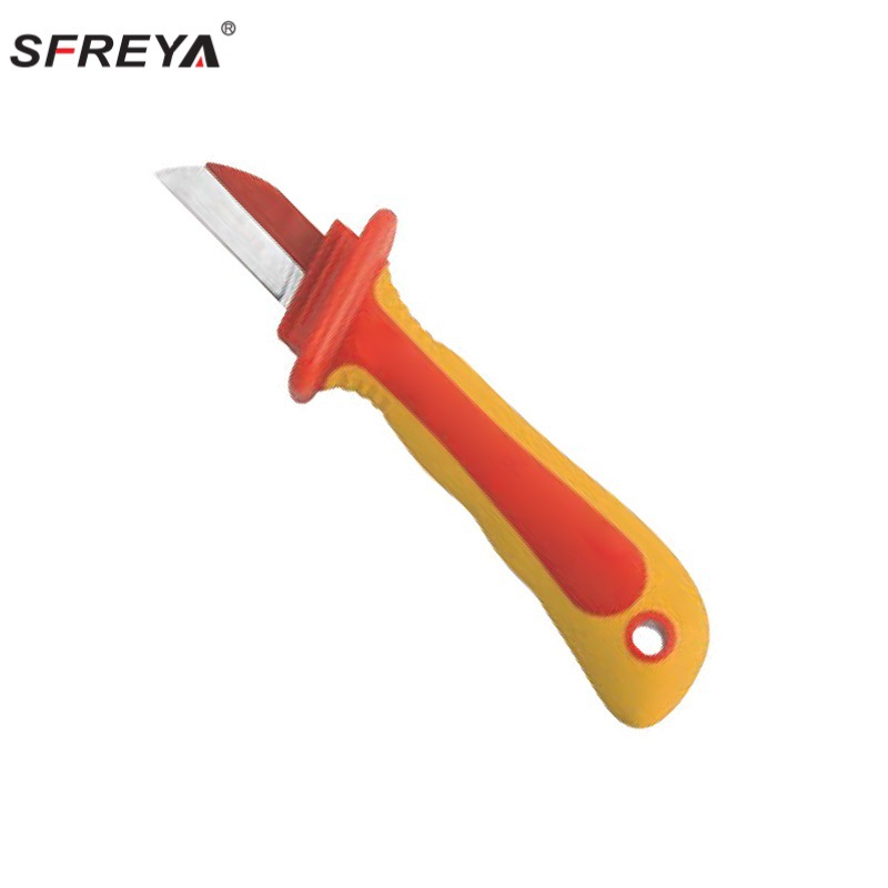 Insulated tool injection molding double-color insulated straight-edge cable knife, VDE insulated cable knife with a withstand voltage of 1000V, insulated knife Application Scenario