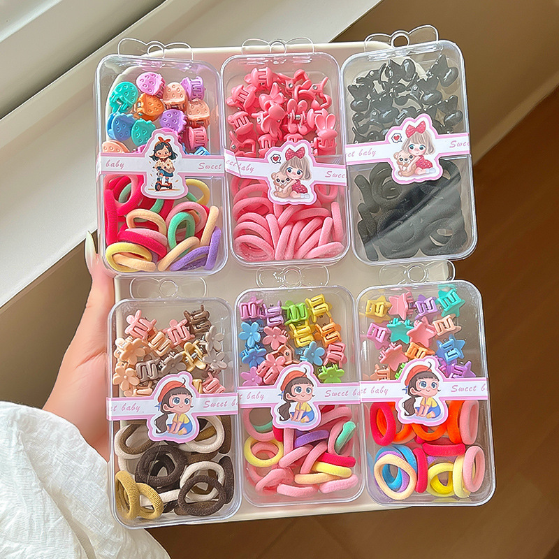 Children's rubber band hair tie, high elasticity, no damage to hair, colorful hair band, princess hair clip, cute little girl headwear details Picture