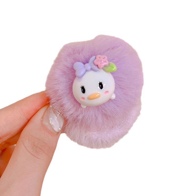 Autumn and winter children's plush hair bands with high elasticity and thickening do not hurt hair. Soft and cute cartoon hair ties. Adorable baby ponytail hair accessories Item Picture
