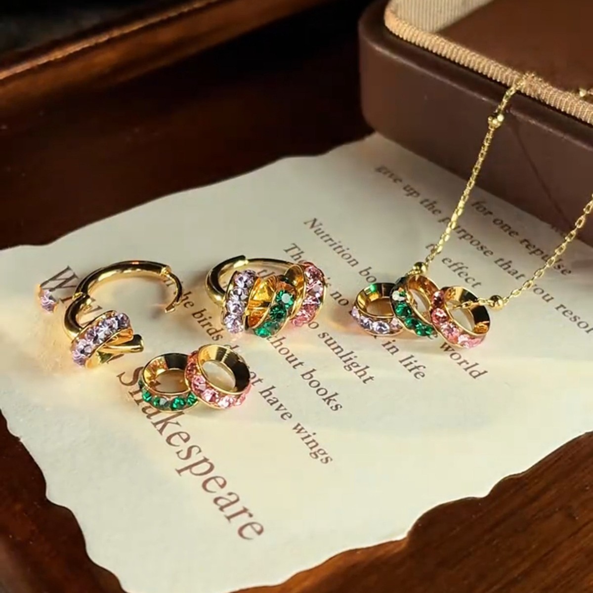 Light luxury and high-end colored zircon ring earrings for women, a new bestseller in 2025, versatile and elegant ear ring earrings for women Specification drawing