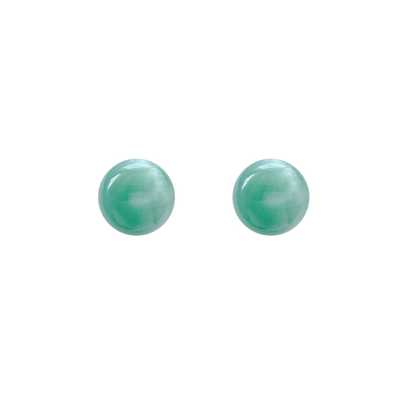 Dopamine-colored round stud earrings for women in an ins style, sweet and cute, versatile earrings, elegant, simple and fashionable earrings Item Picture