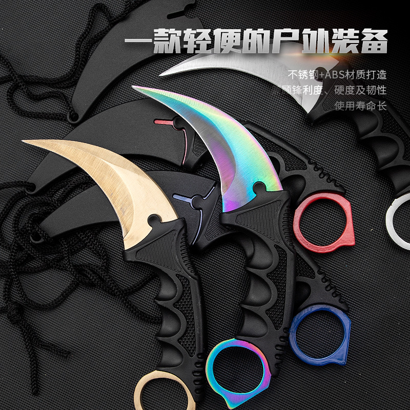 Factory wholesale solid-color claw knives, CSGO game scimitars, high-hardness claw knives, hand motion sharpening tool knives Application Scenario