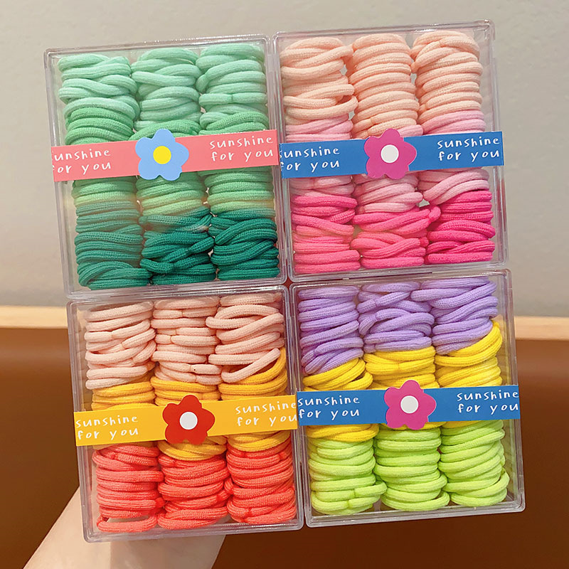 Children's rubber bands, girls' hair won't be hurt. Candy-colored rubber bands, ponytail hair ties, babies' small tubs, thumb hair bands details Picture