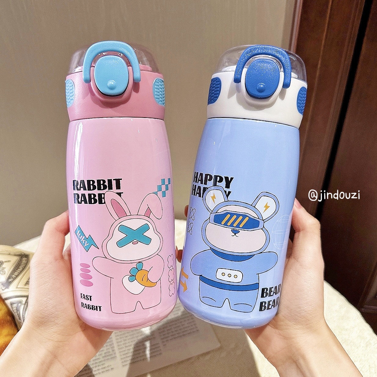 Children's insulated cup, 316 stainless steel, high appearance level, straw cup, cute student cartoon gift, portable school cup full figure