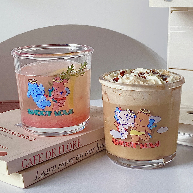 Korean InS-style glass cold brew coffee large-capacity drinking cup, rabbit water cup, glass cup full figure
