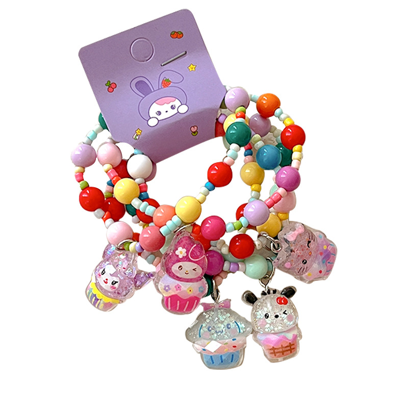 Cute children's bracelets, girls' beaded jewelry, girls' birthday gifts, Sanrio pendants, princess baby bracelets Item Picture