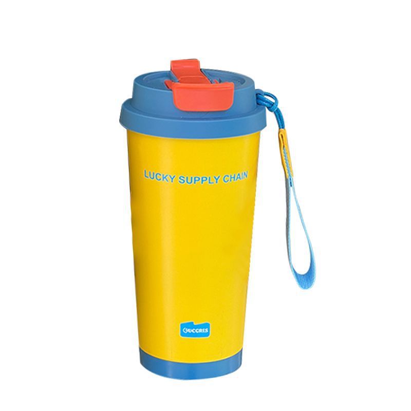 New high-appearance ceramic coffee cup, portable double-drinking insulated cup, 316 stainless steel water cup for girls, straw cup Item Picture