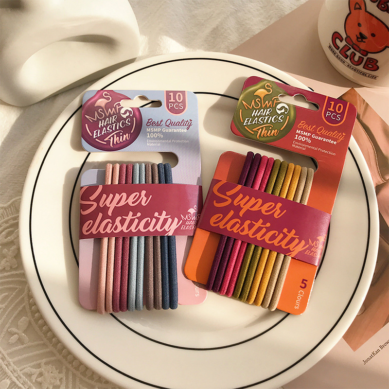 Colorful hair ties, women's hair ties, leather cases, best-selling hair ties in Dongdaemun, South Korea, simple and popular hair bands, small leather band headwear Specification drawing