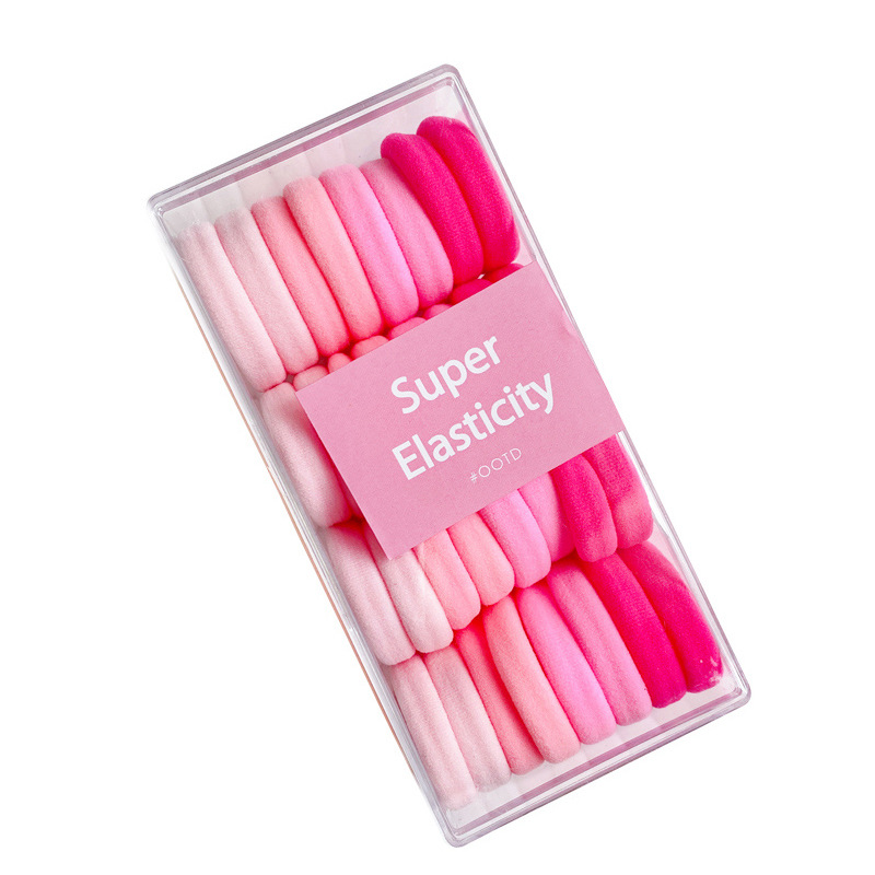Children's candy-colored high-elasticity hair tie that won't damage hair, high ponytail hair band, hair tie, rubber band, student leather case Item Picture
