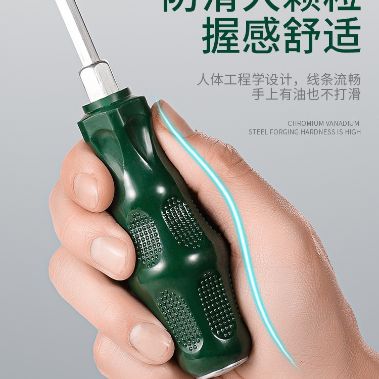 Cross-shaped through-hole screwdriver tool set, super-hard tap, industrial-grade extended flat mouth, one-character plum blossom heart details Picture