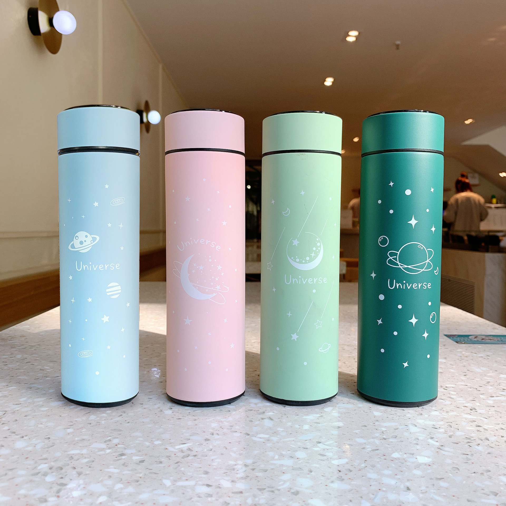 Smart temperature-measuring insulated cup, simple and cute, student and adult water cup, fresh and portable, large-capacity, high-end tea brewing cup Specification drawing